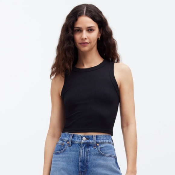Madewell Tops - Madewell Supima Ribbed Crop Tank Sz S